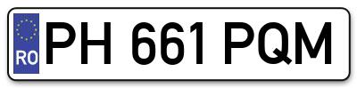 Placuta inmatriculare numar auto  PH-661-PQM, PH 661 PQM, PH661PQM
