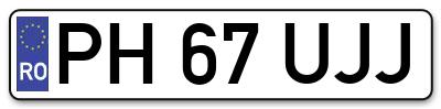 Placuta inmatriculare numar auto  PH-67-UJJ, PH 67 UJJ, PH67UJJ