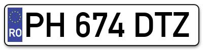 Placuta inmatriculare numar auto  PH-674-DTZ, PH 674 DTZ, PH674DTZ