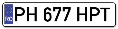 Placuta inmatriculare numar auto  PH-677-HPT, PH 677 HPT, PH677HPT