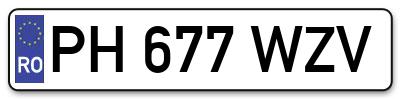 Placuta inmatriculare numar auto  PH-677-WZV, PH 677 WZV, PH677WZV