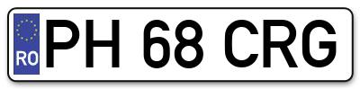 Placuta inmatriculare numar auto  PH-68-CRG, PH 68 CRG, PH68CRG