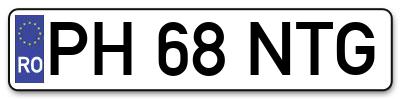 Placuta inmatriculare numar auto  PH-68-NTG, PH 68 NTG, PH68NTG