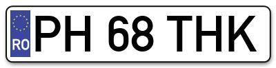 Placuta inmatriculare numar auto  PH-68-THK, PH 68 THK, PH68THK