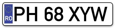 Placuta inmatriculare numar auto  PH-68-XYW, PH 68 XYW, PH68XYW