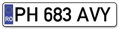 Placuta inmatriculare numar auto  PH-683-AVY, PH 683 AVY, PH683AVY