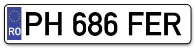 Placuta inmatriculare numar auto  PH-686-FER, PH 686 FER, PH686FER