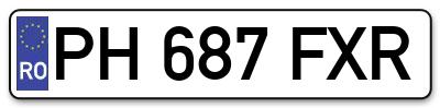 Placuta inmatriculare numar auto  PH-687-FXR, PH 687 FXR, PH687FXR