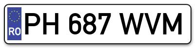 Placuta inmatriculare numar auto  PH-687-WVM, PH 687 WVM, PH687WVM