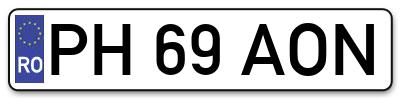 Placuta inmatriculare numar auto  PH-69-AON, PH 69 AON, PH69AON