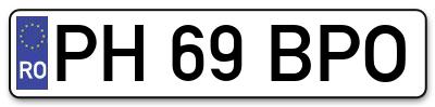 Placuta inmatriculare numar auto  PH-69-BPO, PH 69 BPO, PH69BPO