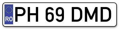 Placuta inmatriculare numar auto  PH-69-DMD, PH 69 DMD, PH69DMD