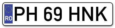 Placuta inmatriculare numar auto  PH-69-HNK, PH 69 HNK, PH69HNK