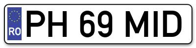 Placuta inmatriculare numar auto  PH-69-MID, PH 69 MID, PH69MID