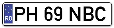 Placuta inmatriculare numar auto  PH-69-NBC, PH 69 NBC, PH69NBC