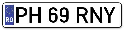 Placuta inmatriculare numar auto  PH-69-RNY, PH 69 RNY, PH69RNY