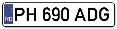 Placuta inmatriculare numar auto  PH-690-ADG, PH 690 ADG, PH690ADG