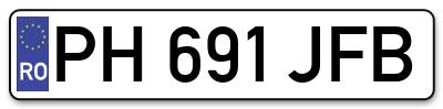 Placuta inmatriculare numar auto  PH-691-JFB, PH 691 JFB, PH691JFB