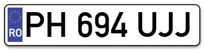 Placuta inmatriculare numar auto  PH-694-UJJ, PH 694 UJJ, PH694UJJ