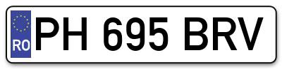 Placuta inmatriculare numar auto  PH-695-BRV, PH 695 BRV, PH695BRV