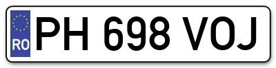 Placuta inmatriculare numar auto  PH-698-VOJ, PH 698 VOJ, PH698VOJ