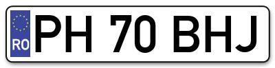 Placuta inmatriculare numar auto  PH-70-BHJ, PH 70 BHJ, PH70BHJ