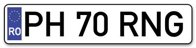 Placuta inmatriculare numar auto  PH-70-RNG, PH 70 RNG, PH70RNG