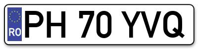 Placuta inmatriculare numar auto  PH-70-YVQ, PH 70 YVQ, PH70YVQ