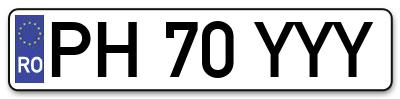 Placuta inmatriculare numar auto  PH-70-YYY, PH 70 YYY, PH70YYY