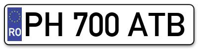 Placuta inmatriculare numar auto  PH-700-ATB, PH 700 ATB, PH700ATB