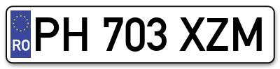 Placuta inmatriculare numar auto  PH-703-XZM, PH 703 XZM, PH703XZM