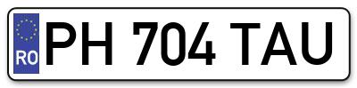 Placuta inmatriculare numar auto  PH-704-TAU, PH 704 TAU, PH704TAU