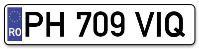 Placuta inmatriculare numar auto  PH-709-VIQ, PH 709 VIQ, PH709VIQ