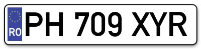 Placuta inmatriculare numar auto  PH-709-XYR, PH 709 XYR, PH709XYR