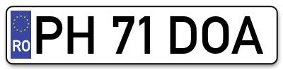 Placuta inmatriculare numar auto  PH-71-DOA, PH 71 DOA, PH71DOA