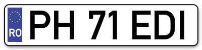 Placuta inmatriculare numar auto  PH-71-EDI, PH 71 EDI, PH71EDI