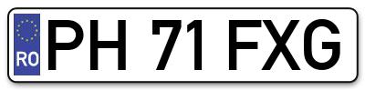 Placuta inmatriculare numar auto  PH-71-FXG, PH 71 FXG, PH71FXG