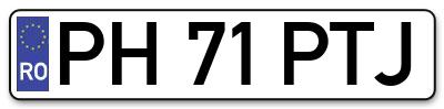 Placuta inmatriculare numar auto  PH-71-PTJ, PH 71 PTJ, PH71PTJ