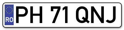 Placuta inmatriculare numar auto  PH-71-QNJ, PH 71 QNJ, PH71QNJ