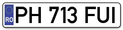Placuta inmatriculare numar auto  PH-713-FUI, PH 713 FUI, PH713FUI