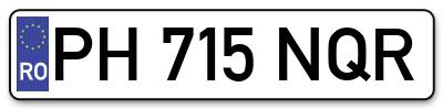Placuta inmatriculare numar auto  PH-715-NQR, PH 715 NQR, PH715NQR