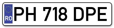 Placuta inmatriculare numar auto  PH-718-DPE, PH 718 DPE, PH718DPE
