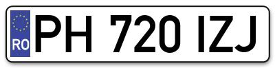 Placuta inmatriculare numar auto  PH-720-IZJ, PH 720 IZJ, PH720IZJ