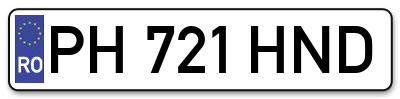 Placuta inmatriculare numar auto  PH-721-HND, PH 721 HND, PH721HND