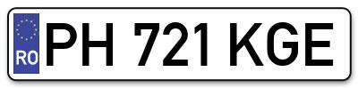 Placuta inmatriculare numar auto  PH-721-KGE, PH 721 KGE, PH721KGE