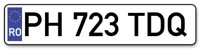 Placuta inmatriculare numar auto  PH-723-TDQ, PH 723 TDQ, PH723TDQ