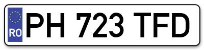 Placuta inmatriculare numar auto  PH-723-TFD, PH 723 TFD, PH723TFD