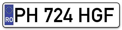 Placuta inmatriculare numar auto  PH-724-HGF, PH 724 HGF, PH724HGF