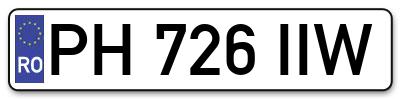 Placuta inmatriculare numar auto  PH-726-IIW, PH 726 IIW, PH726IIW