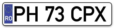 Placuta inmatriculare numar auto  PH-73-CPX, PH 73 CPX, PH73CPX